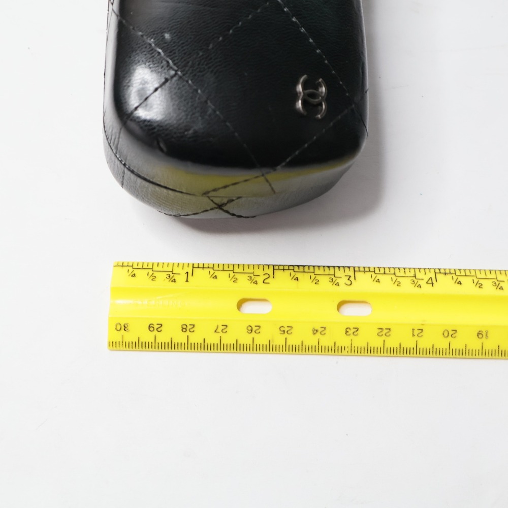 Chanel Black Quilted Leather Sunglasses Case Hard‎ Shell CC Logo Clamshell Case - Picture 6 of 8